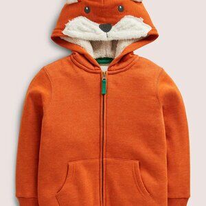 NWT Mini Boden Shaggy-Lined Fox Hoodie